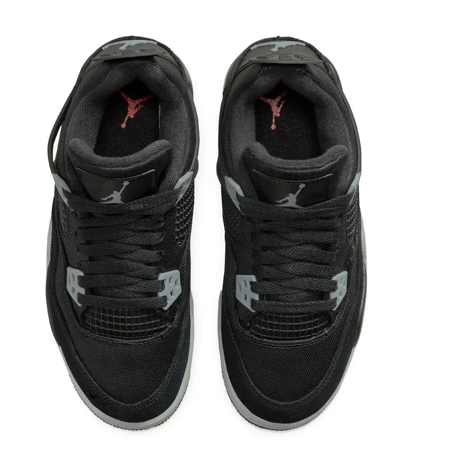 Jordan GS Retro 4 Black Canvas Air 0721